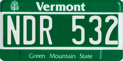 VT license plate NDR532