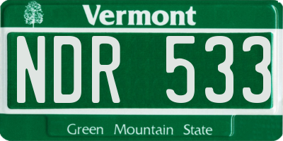 VT license plate NDR533