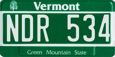 VT license plate NDR534