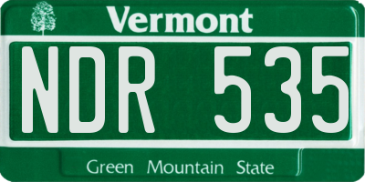 VT license plate NDR535