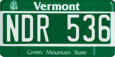 VT license plate NDR536