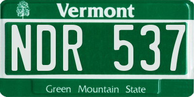 VT license plate NDR537