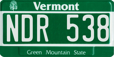 VT license plate NDR538