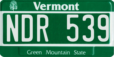 VT license plate NDR539