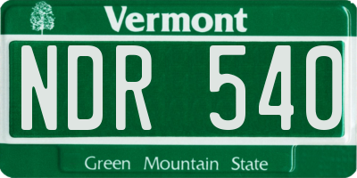 VT license plate NDR540