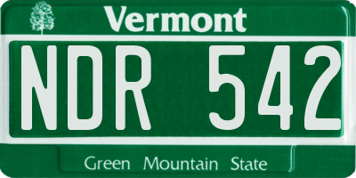VT license plate NDR542