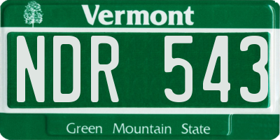 VT license plate NDR543