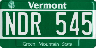 VT license plate NDR545