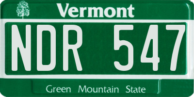 VT license plate NDR547