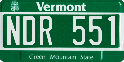 VT license plate NDR551