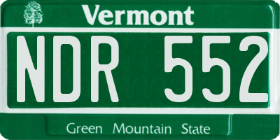 VT license plate NDR552
