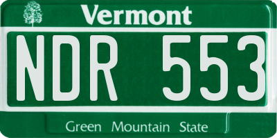 VT license plate NDR553