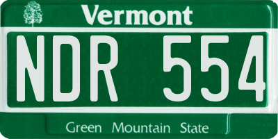 VT license plate NDR554