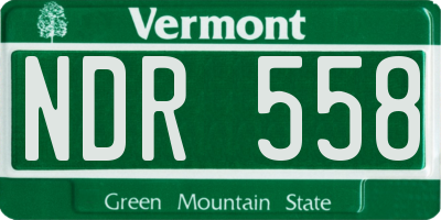 VT license plate NDR558