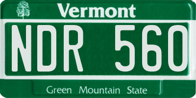 VT license plate NDR560