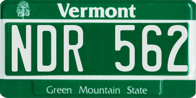 VT license plate NDR562