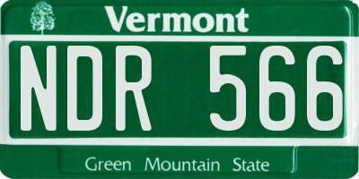 VT license plate NDR566