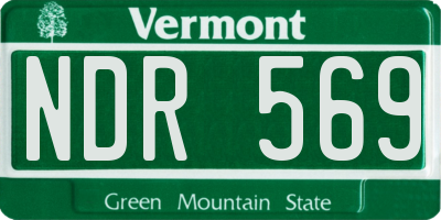 VT license plate NDR569