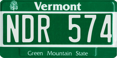VT license plate NDR574