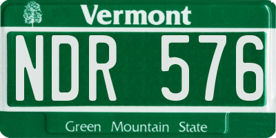 VT license plate NDR576
