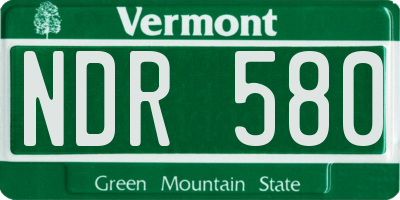 VT license plate NDR580