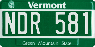 VT license plate NDR581