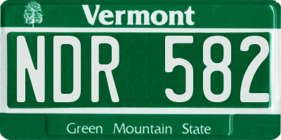 VT license plate NDR582