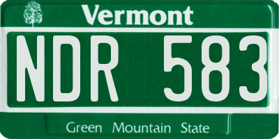 VT license plate NDR583
