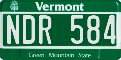 VT license plate NDR584