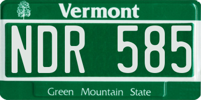 VT license plate NDR585