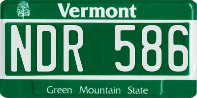 VT license plate NDR586