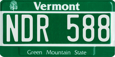 VT license plate NDR588