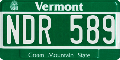 VT license plate NDR589