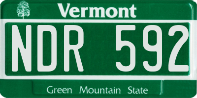 VT license plate NDR592