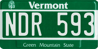 VT license plate NDR593