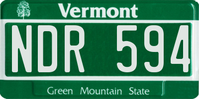 VT license plate NDR594
