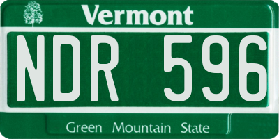 VT license plate NDR596