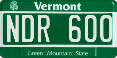 VT license plate NDR600