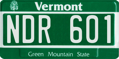 VT license plate NDR601
