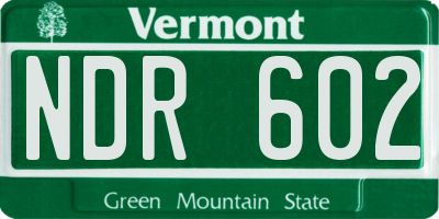 VT license plate NDR602