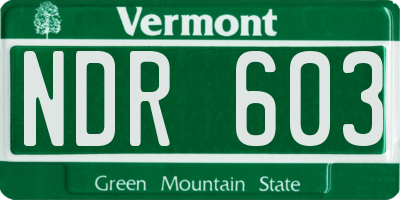 VT license plate NDR603