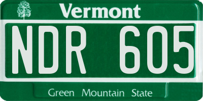 VT license plate NDR605