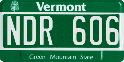 VT license plate NDR606