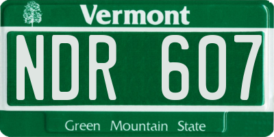 VT license plate NDR607