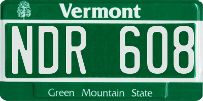 VT license plate NDR608