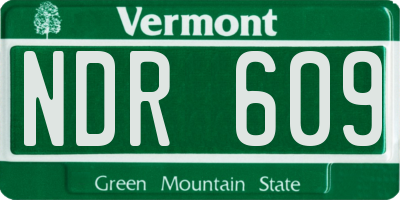 VT license plate NDR609