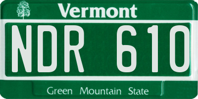 VT license plate NDR610