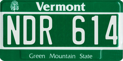 VT license plate NDR614