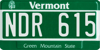 VT license plate NDR615