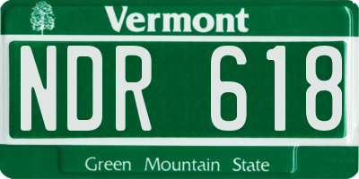VT license plate NDR618